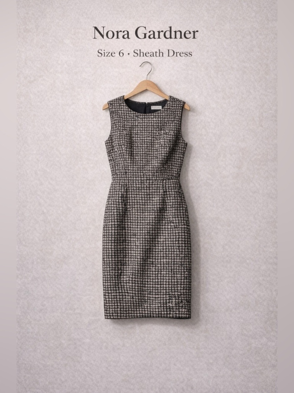 Nora Gardner Sheath Dress 6 Houndstooth Work Office Career Chic